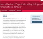 Annual Review of Organizational Psychology and Organizational Behavior